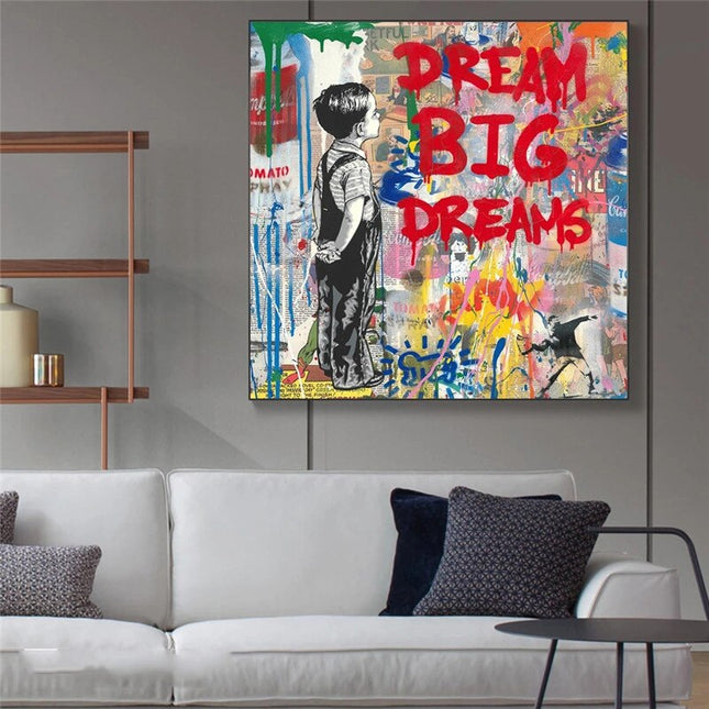 ChandelierDecor - Banksy Dream Big Canvas Wall Art