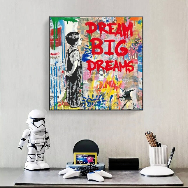 ChandelierDecor - Banksy Dream Big Canvas Wall Art