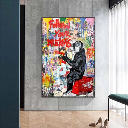 ChandelierDecor - Banksy Follow Your Dreams Canvas Wall Art