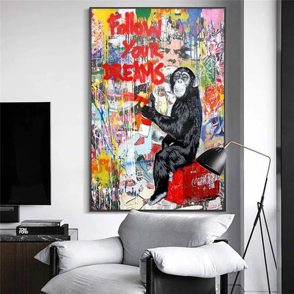 ChandelierDecor - Banksy Follow Your Dreams Canvas Wall Art