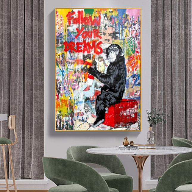 ChandelierDecor - Banksy Follow Your Dreams Canvas Wall Art