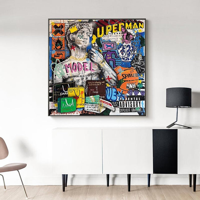 ChandelierDecor - Banksy Graffiti David Luxury Fashion Canvas Wall Art