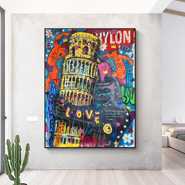 ChandelierDecor - Banksy Graffiti King Kong Canvas Art Decor