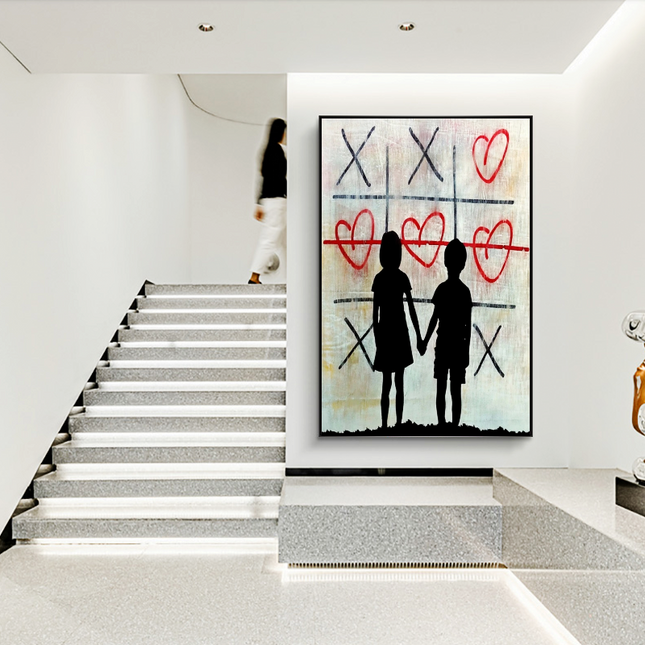 ChandelierDecor - Banksy Graffiti Love Canvas Print Set - Modern Home Wall Decor