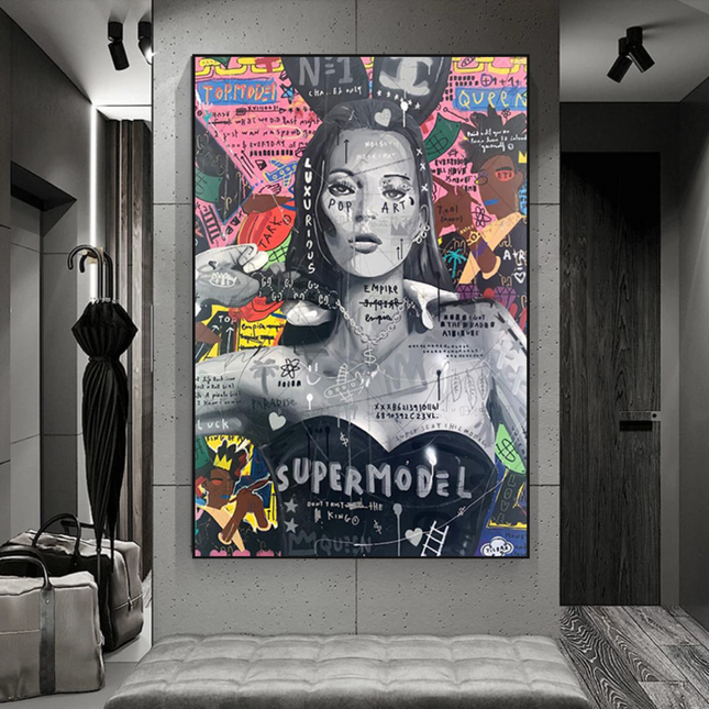 ChandelierDecor - Banksy Kate Moss Graffiti Canvas Wall Art