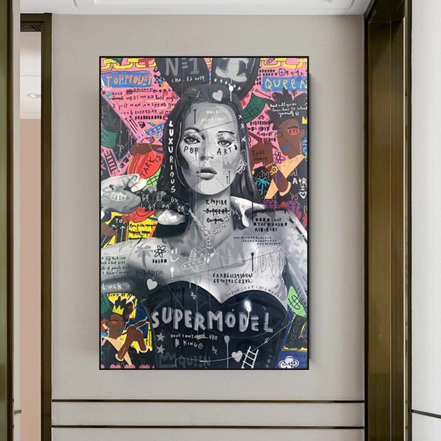 ChandelierDecor - Banksy Kate Moss Graffiti Canvas Wall Art