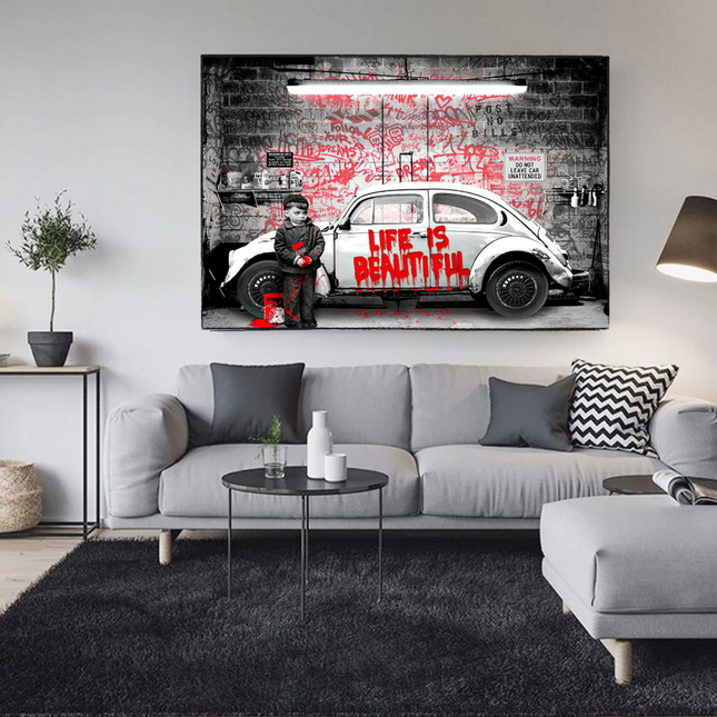 ChandelierDecor - Banksy Life is Beautiful Canvas Wall Art