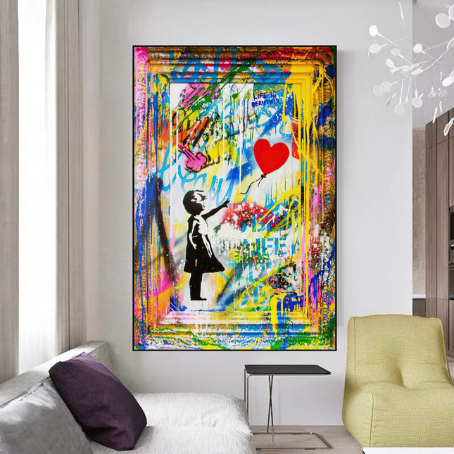 ChandelierDecor - Banksy "Life is Beautiful" Wall Art - Add a Touch of Street Art