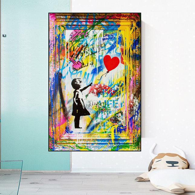 ChandelierDecor - Banksy "Life is Beautiful" Wall Art - Add a Touch of Street Art