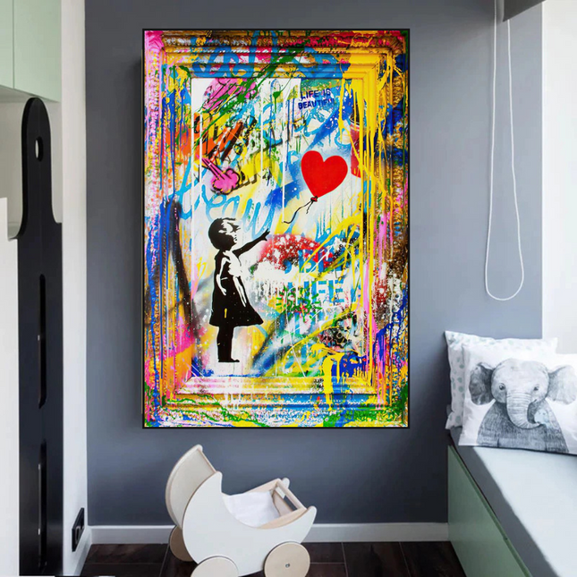 ChandelierDecor - Banksy "Life is Beautiful" Wall Art - Add a Touch of Street Art