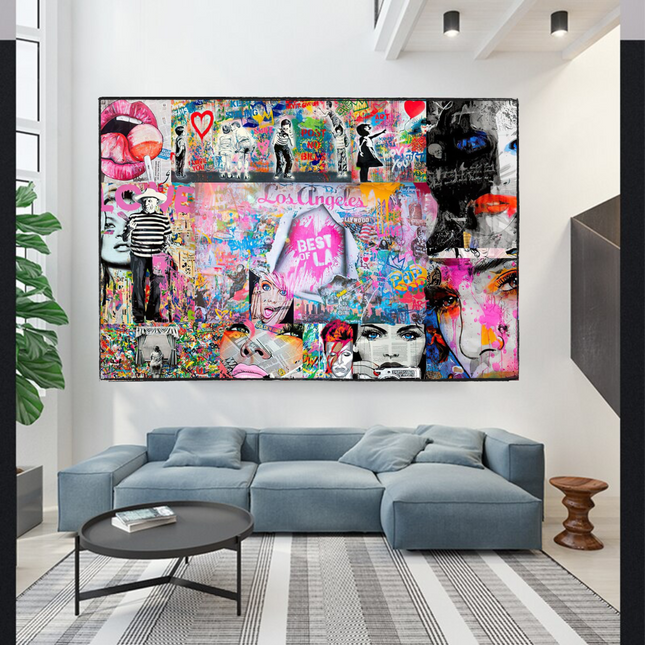 ChandelierDecor - Banksy Los Angeles Hollywood Pop Art Canvas Wall Art