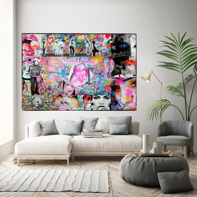 ChandelierDecor - Banksy Los Angeles Hollywood Pop Art Canvas Wall Art