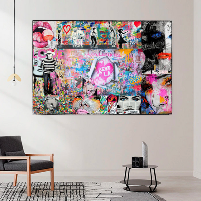 ChandelierDecor - Banksy Los Angeles Hollywood Pop Art Canvas Wall Art