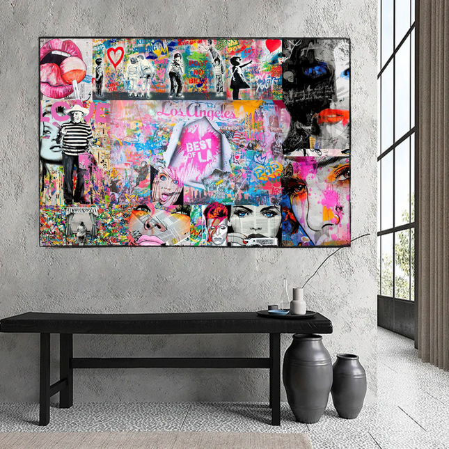 ChandelierDecor - Banksy Los Angeles Hollywood Pop Art Canvas Wall Art