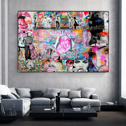 ChandelierDecor - Banksy Los Angeles Hollywood Pop Art Canvas Wall Art