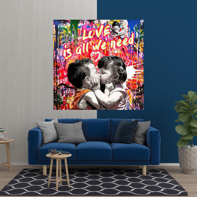 ChandelierDecor - Banksy Love is all we need Graffiti Canvas Wall Art