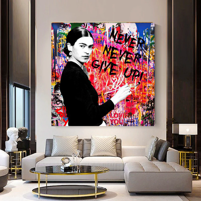 ChandelierDecor - Banksy Never Give Up Canvas Wall Art