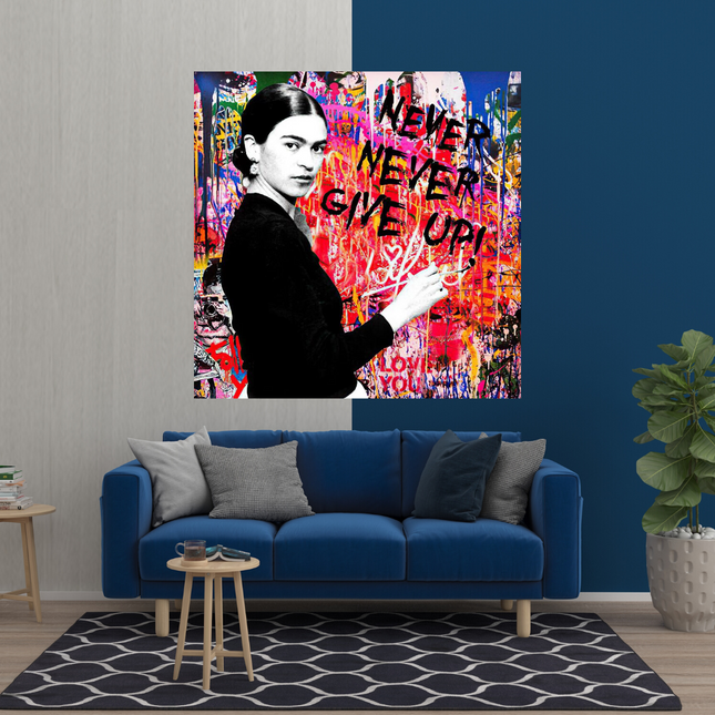 ChandelierDecor - Banksy Never Give Up Canvas Wall Art