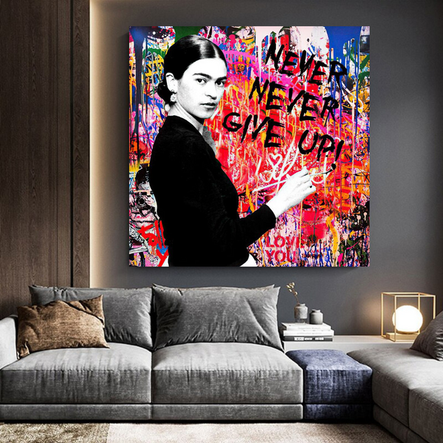 ChandelierDecor - Banksy Never Give Up Canvas Wall Art