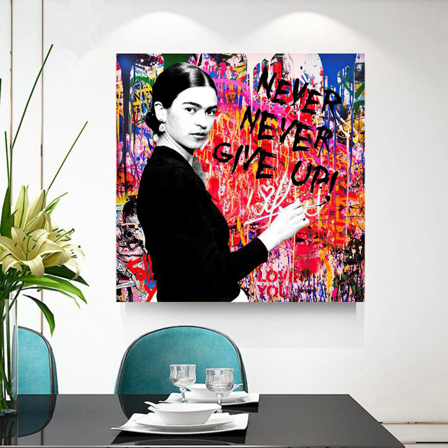ChandelierDecor - Banksy Never Give Up Canvas Wall Art
