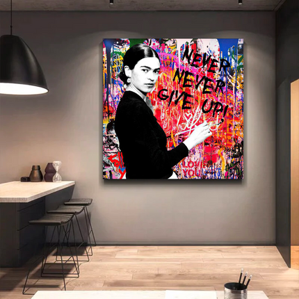 ChandelierDecor - Banksy Never Give Up Canvas Wall Art