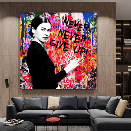ChandelierDecor - Banksy Never Give Up Canvas Wall Art