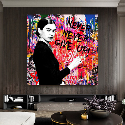 ChandelierDecor - Banksy Never Give Up Canvas Wall Art