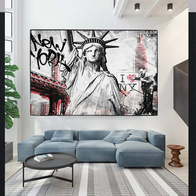 ChandelierDecor - Banksy Statue of Liberty New York Canvas Wall Art