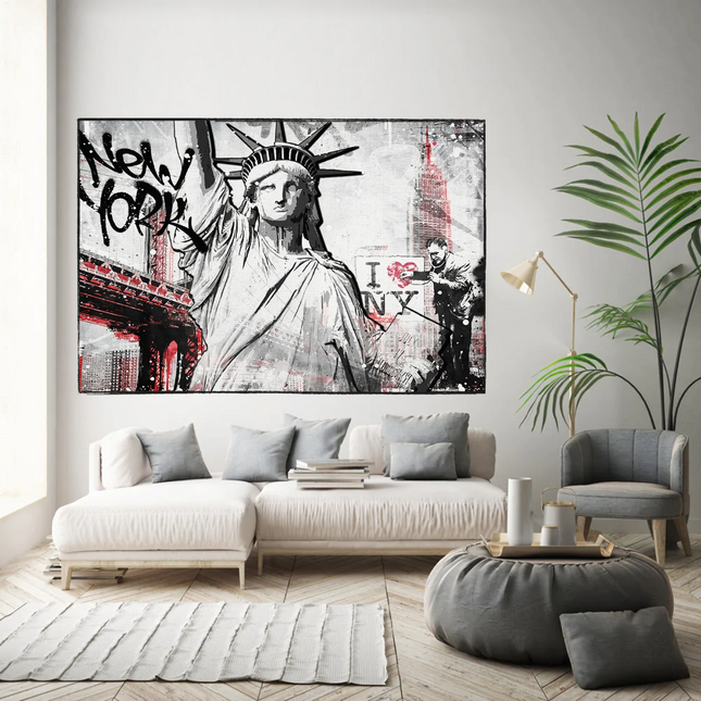 ChandelierDecor - Banksy Statue of Liberty New York Canvas Wall Art