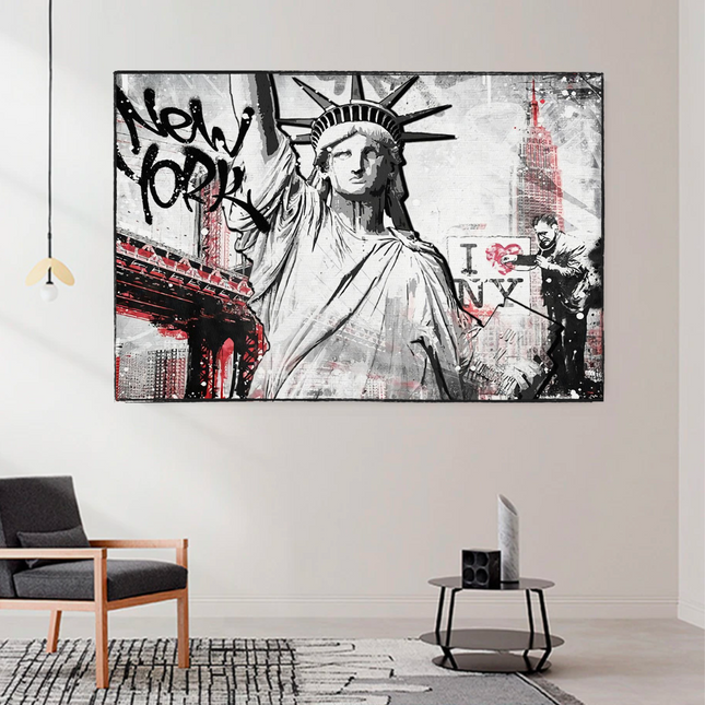 ChandelierDecor - Banksy Statue of Liberty New York Canvas Wall Art