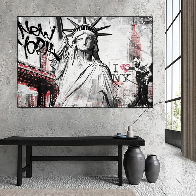 ChandelierDecor - Banksy Statue of Liberty New York Canvas Wall Art