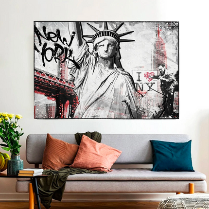 ChandelierDecor - Banksy Statue of Liberty New York Canvas Wall Art