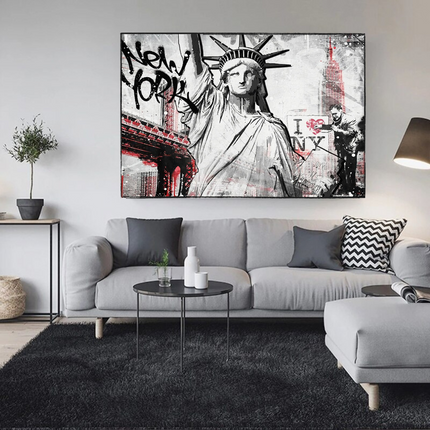 ChandelierDecor - Banksy Statue of Liberty New York Canvas Wall Art