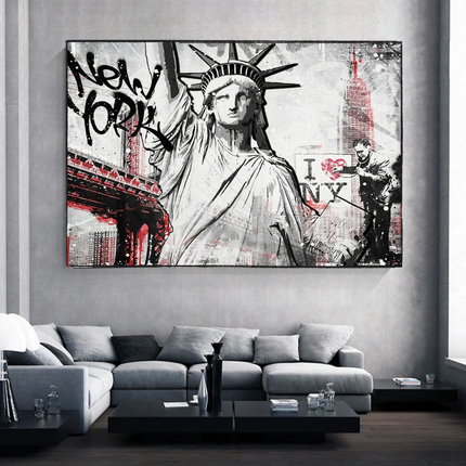 ChandelierDecor - Banksy Statue of Liberty New York Canvas Wall Art
