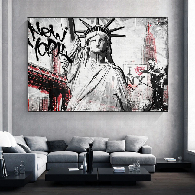 ChandelierDecor - Banksy Statue of Liberty New York Canvas Wall Art