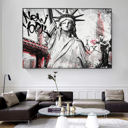 ChandelierDecor - Banksy Statue of Liberty New York Canvas Wall Art