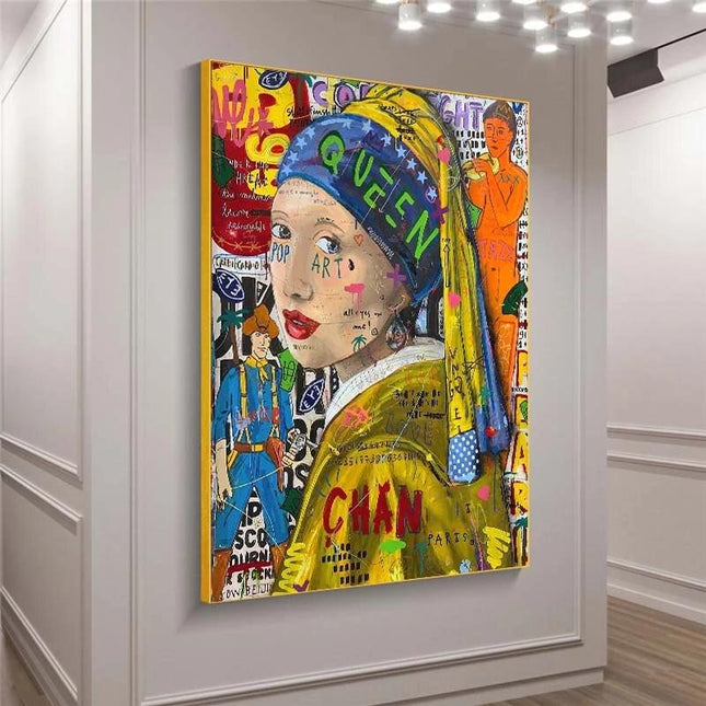 ChandelierDecor - Banksy The Milkmaid Graffiti Canvas Wall Art