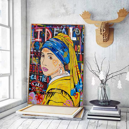ChandelierDecor - Banksy The Milkmaid Graffiti Canvas Wall Art