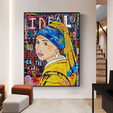 ChandelierDecor - Banksy The Milkmaid Graffiti Canvas Wall Art