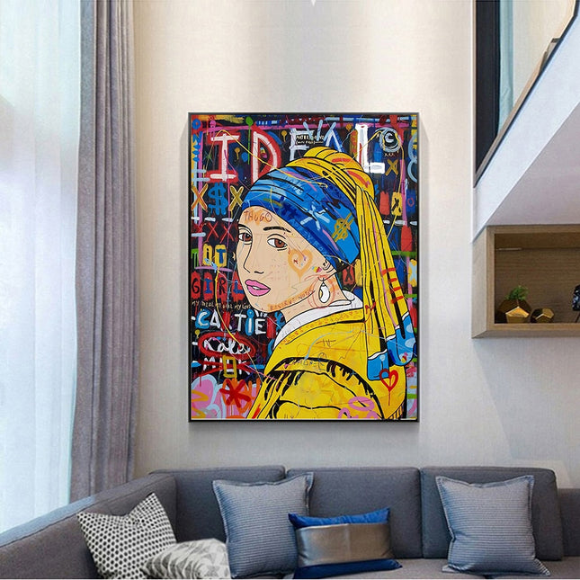 ChandelierDecor - Banksy The Milkmaid Graffiti Canvas Wall Art
