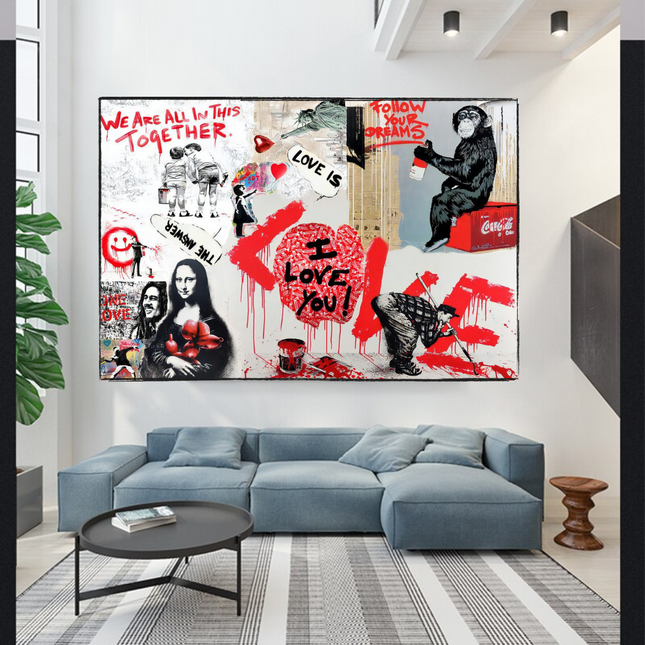 ChandelierDecor - Banksy We are all in this Together Canvas Wall Art