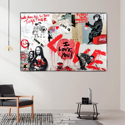 ChandelierDecor - Banksy We are all in this Together Canvas Wall Art