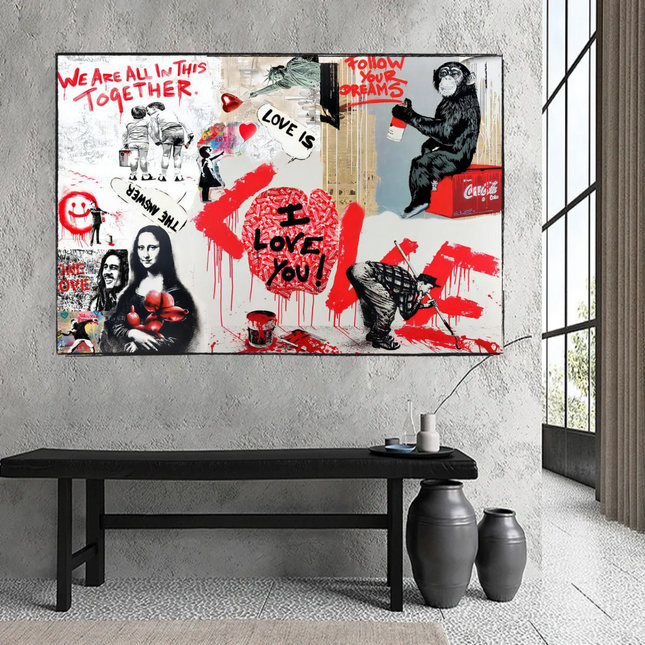 ChandelierDecor - Banksy We are all in this Together Canvas Wall Art