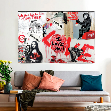 ChandelierDecor - Banksy We are all in this Together Canvas Wall Art