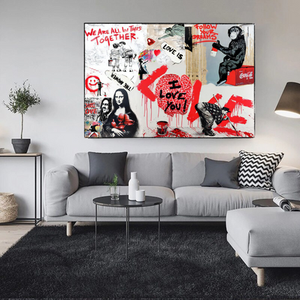 ChandelierDecor - Banksy We are all in this Together Canvas Wall Art