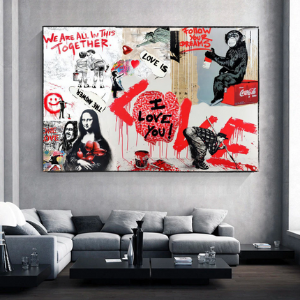 ChandelierDecor - Banksy We are all in this Together Canvas Wall Art