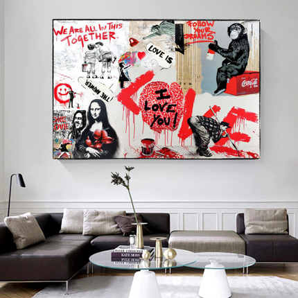 ChandelierDecor - Banksy We are all in this Together Canvas Wall Art