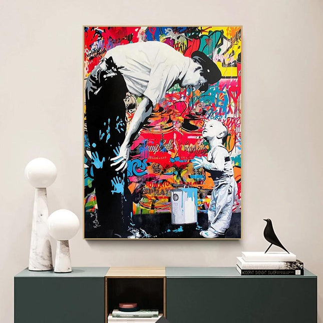 ChandelierDecor - Banksy and Boy Canvas Wall Art