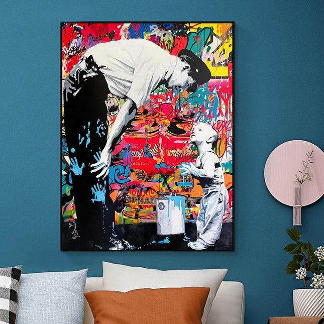 ChandelierDecor - Banksy and Boy Canvas Wall Art