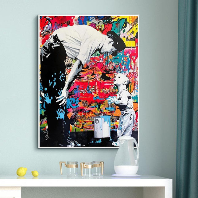 ChandelierDecor - Banksy and Boy Canvas Wall Art